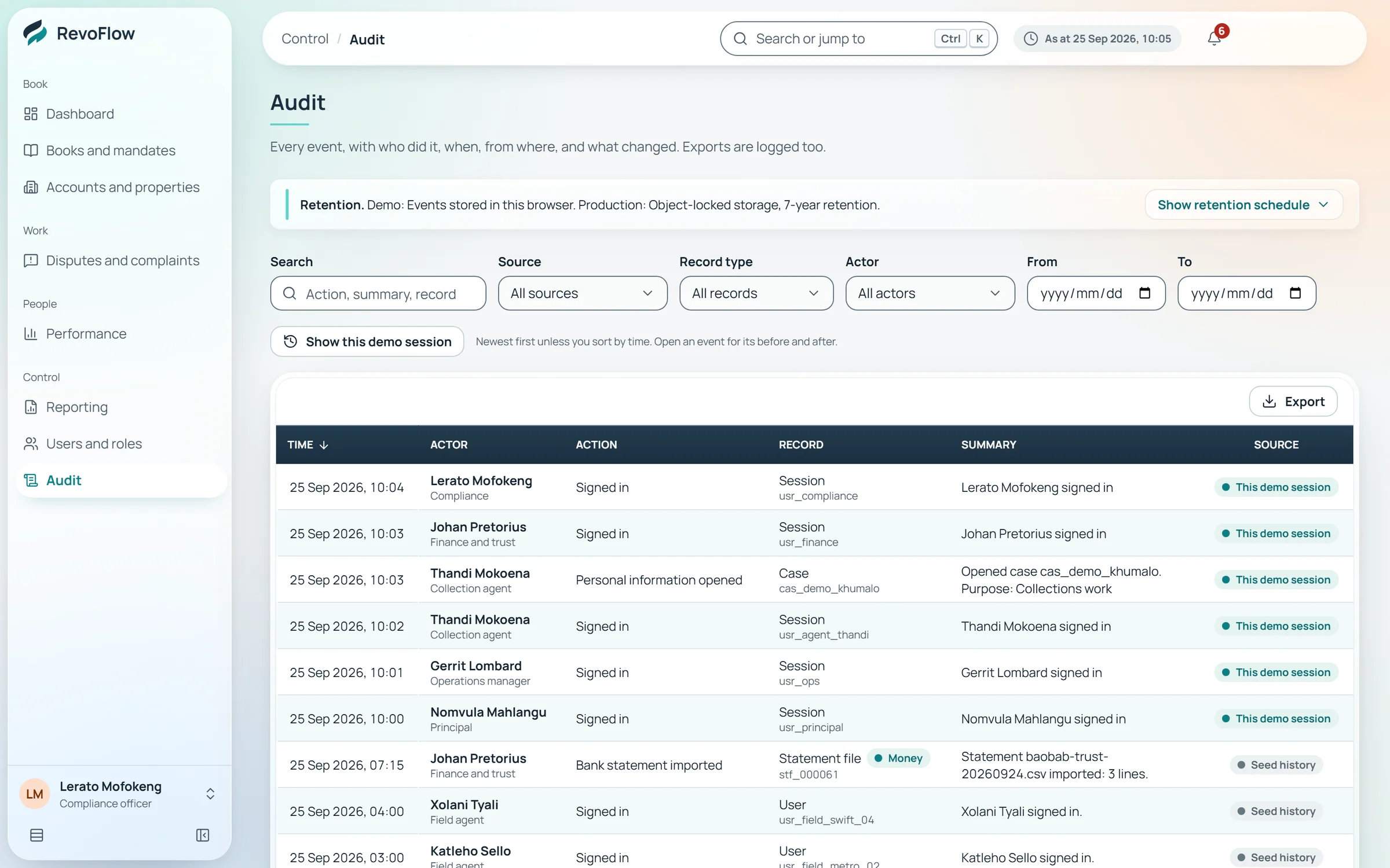 The audit trail